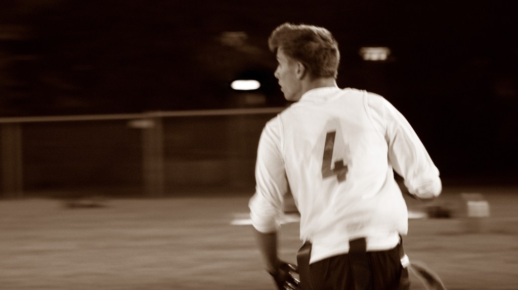 A flag football player